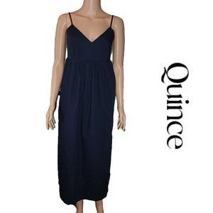 Quince 100% Organic Cotton Sleeveless Maxi Dress NWT Navy Small